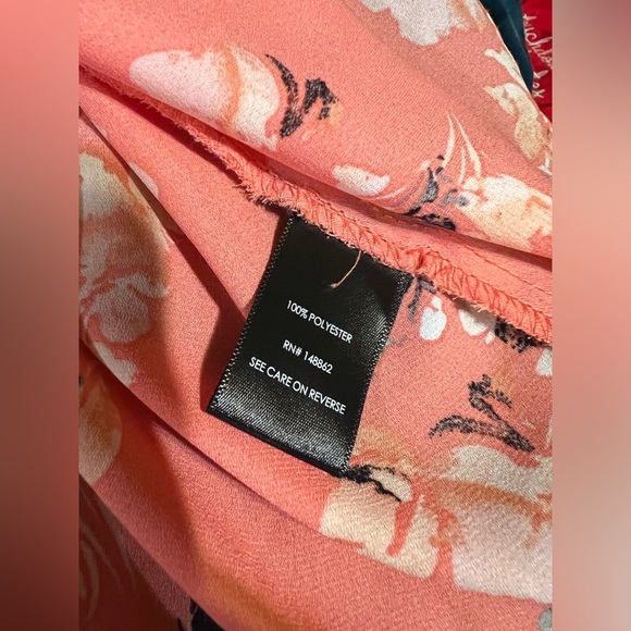 Torrid top, size 1 (14/16) coral/pink floral with ruffle - Picture 6 of 8